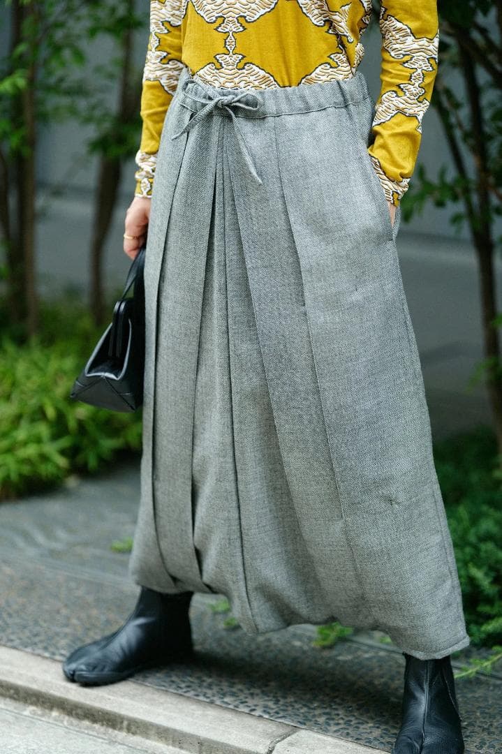 【白湯】梳毛　袴富士鈍色杢　Sサイズ