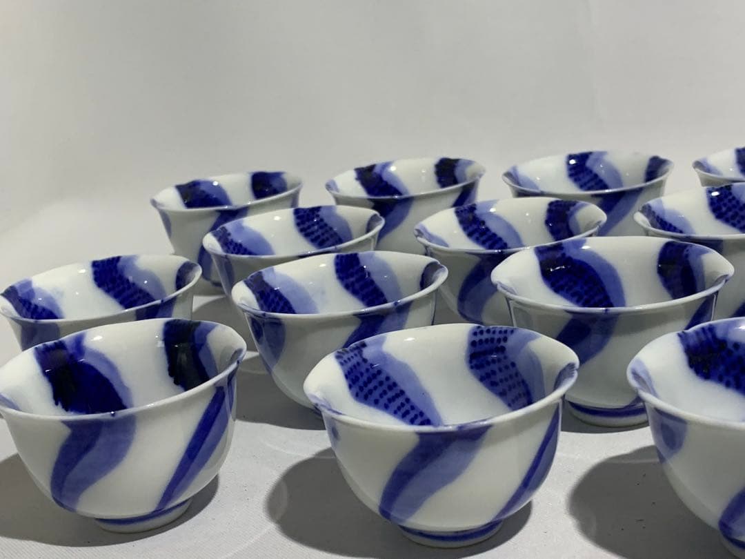 大日本永楽造 文輪花 永楽善五郎 お猪口ぐい呑 酒器 京焼 18点セット