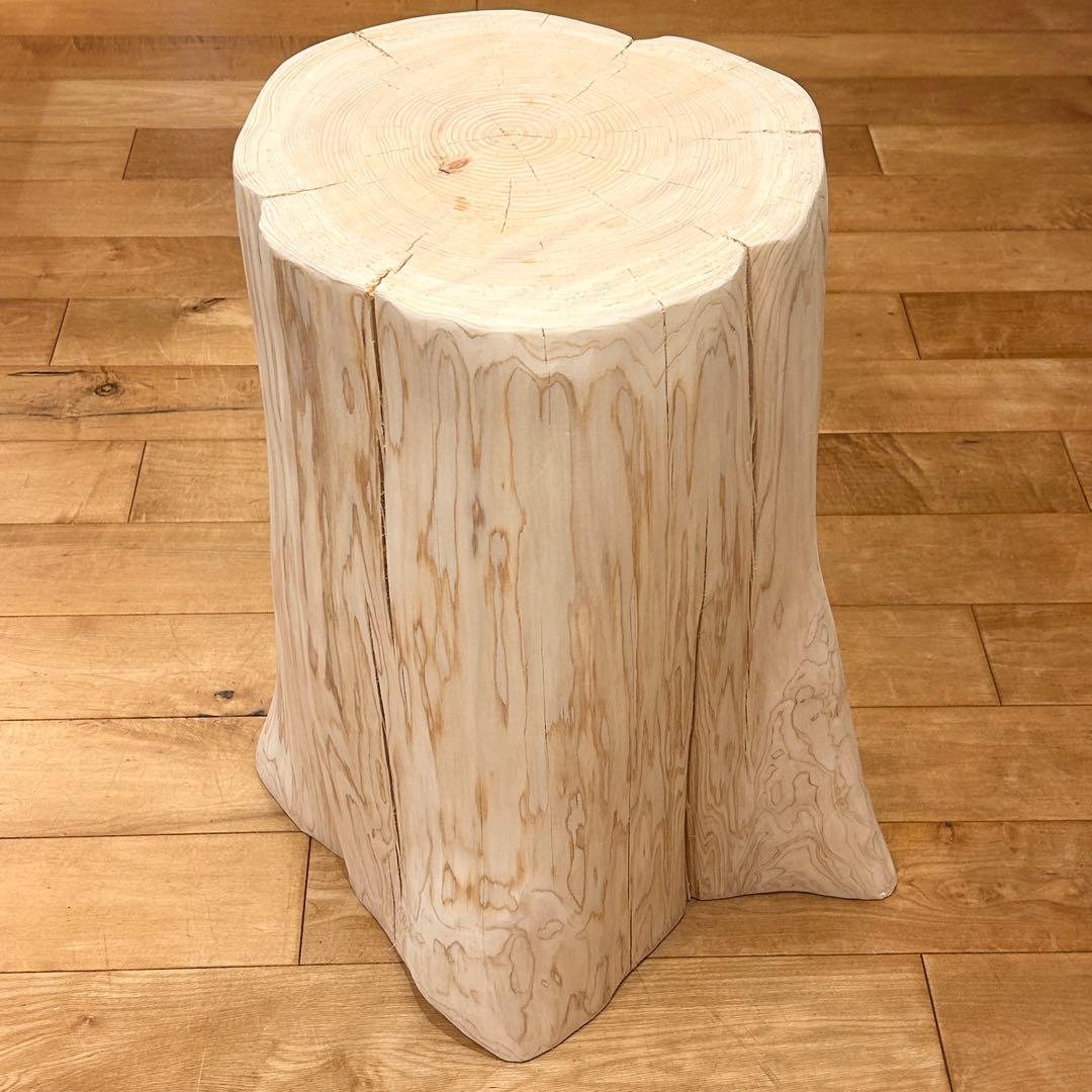 檜　丸太 スツール 特大　裾広がり　No.1171