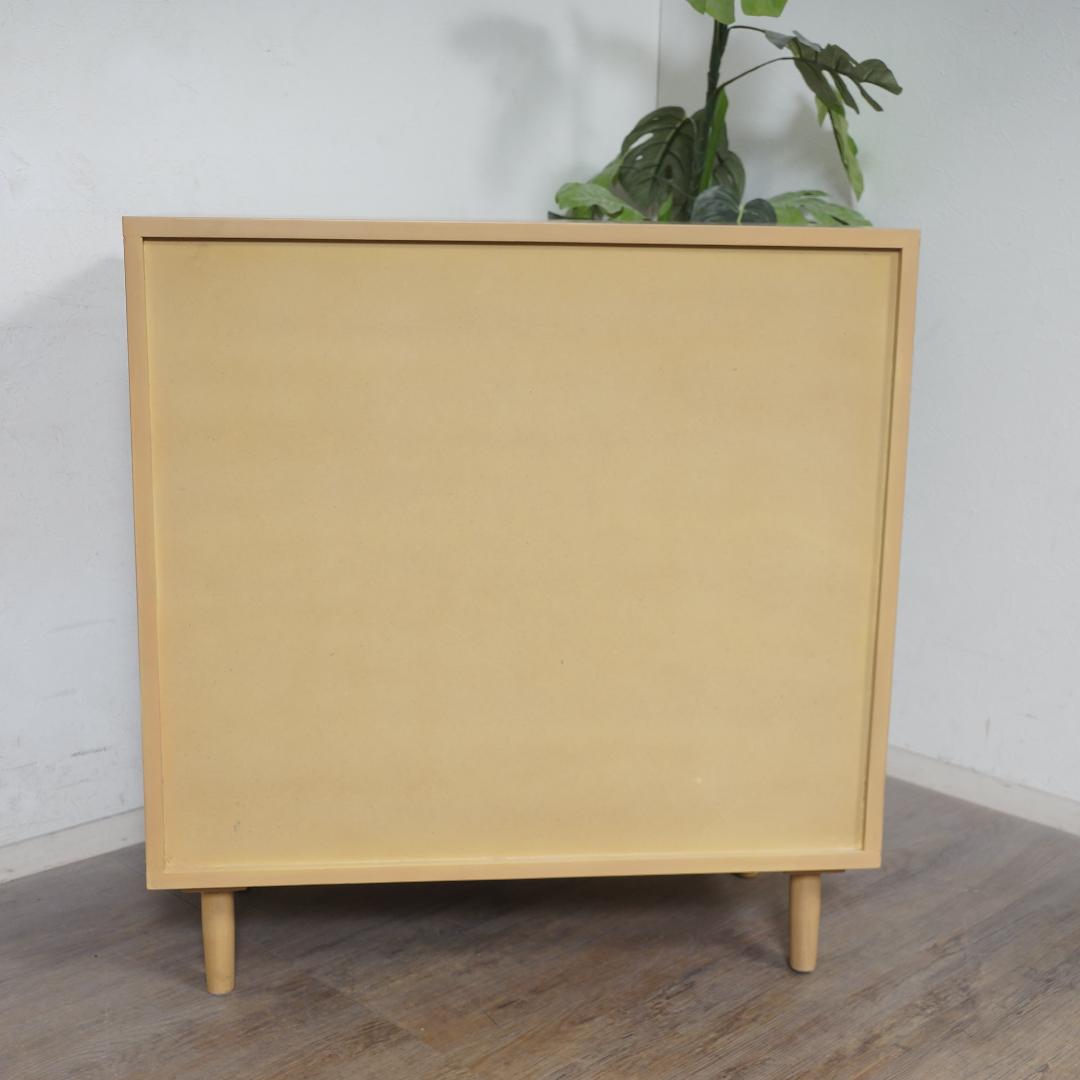 ミュウ　アジアンモダン　ラタンでかごめ編み　３段チェスト