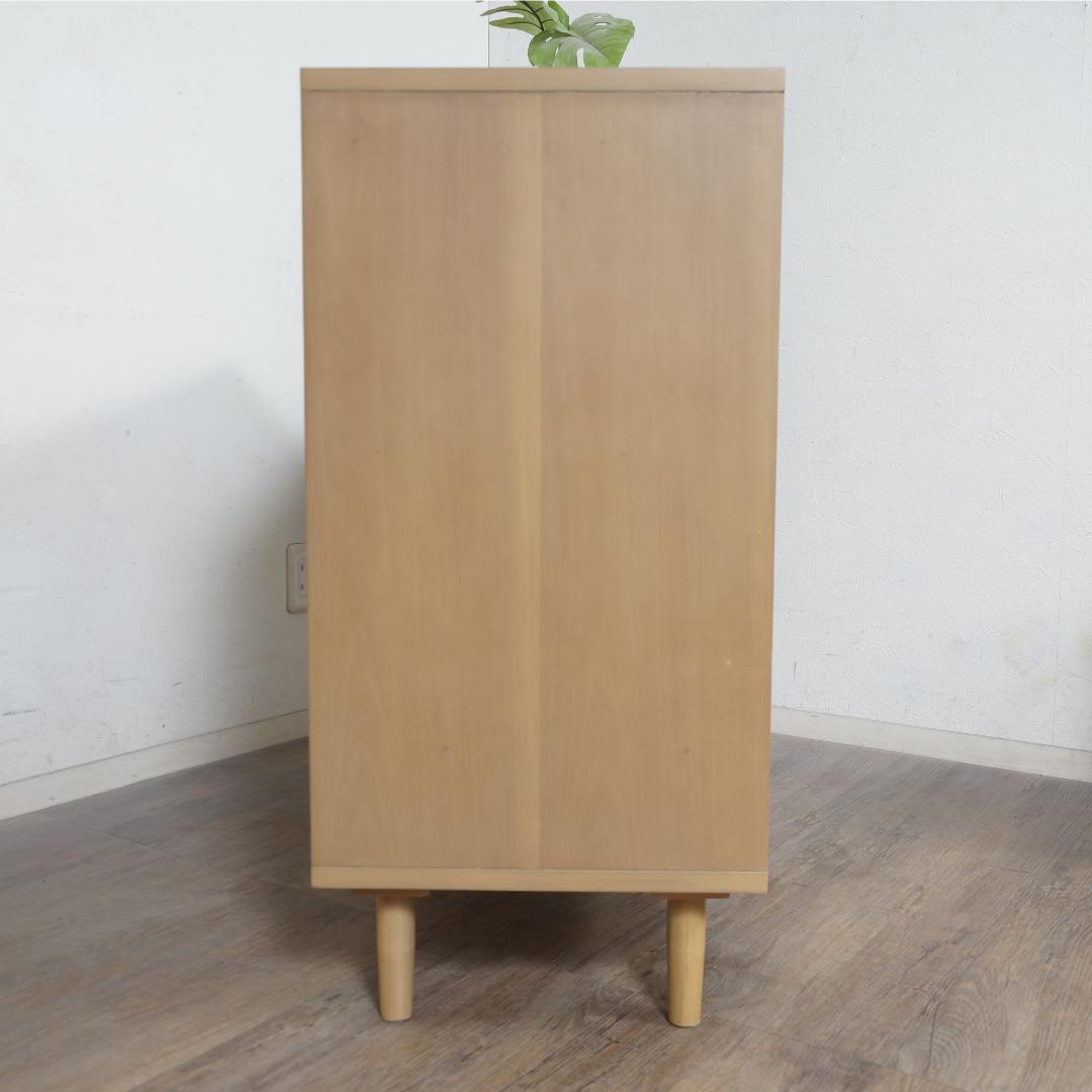 ミュウ　アジアンモダン　ラタンでかごめ編み　３段チェスト