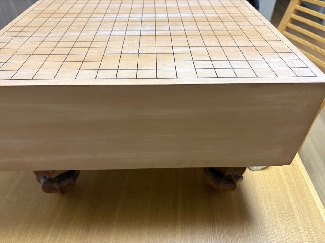 年代物をリフレッシュした木製碁盤　碁石付き