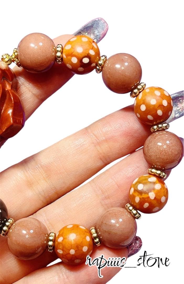 レッドジャスパー×薔薇×アラシャン×満天天珠×日月星天珠 猫ちゃん太極石2点