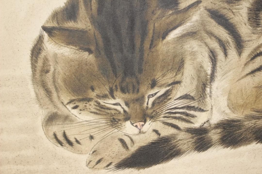 藤田嗣治 エスタンプリトグラフ 「眠る猫」 250部限定