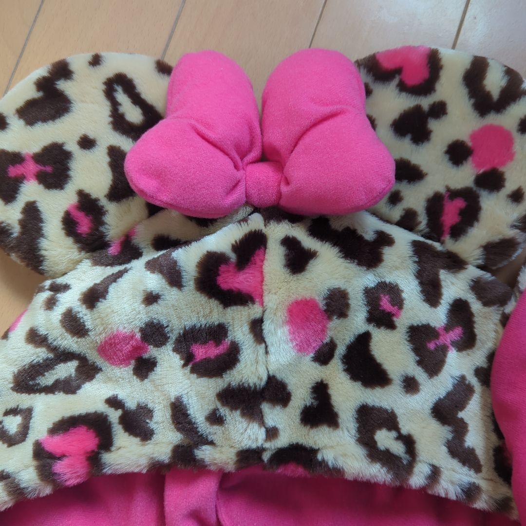 ミニー マフラーキャップ ヒョウ柄