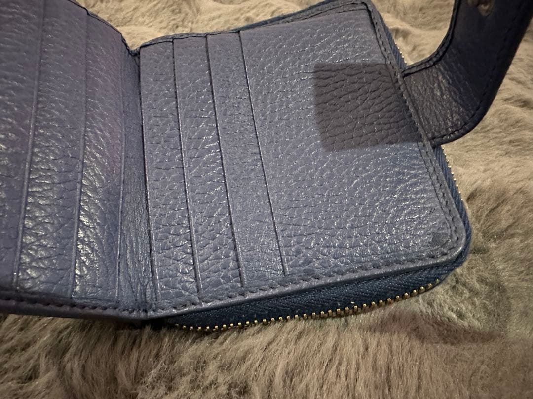 GUCCIGGエンブレム ミニウォレットブルー