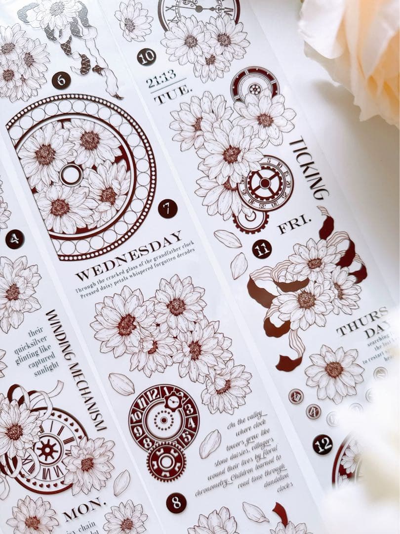 咔咔STUDIO《单色菊》海外マスキングテープ　マステ 【2640】