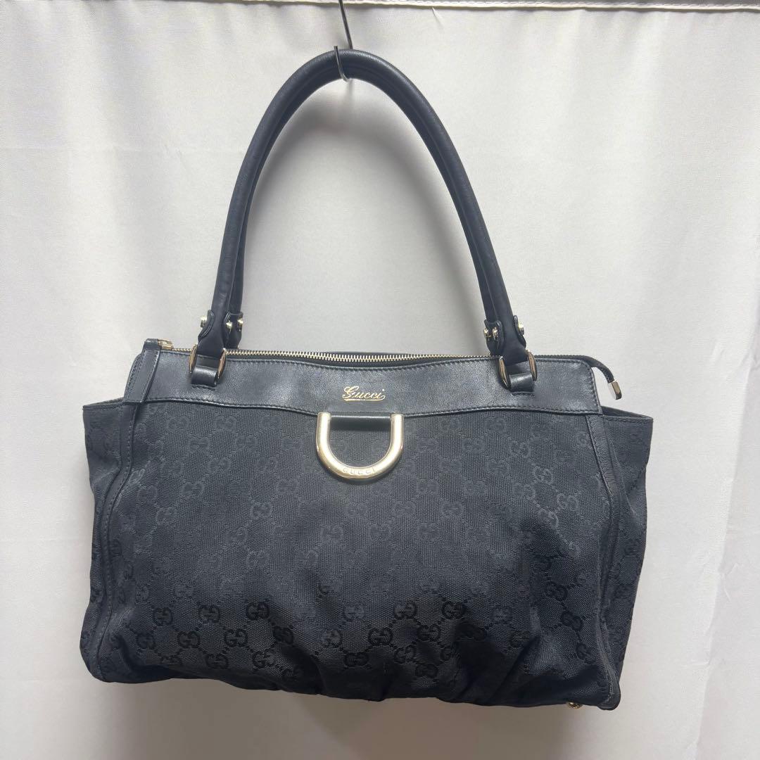 GUCCI グッチ GGキャンバス アビー トートバッグ 黒 190248