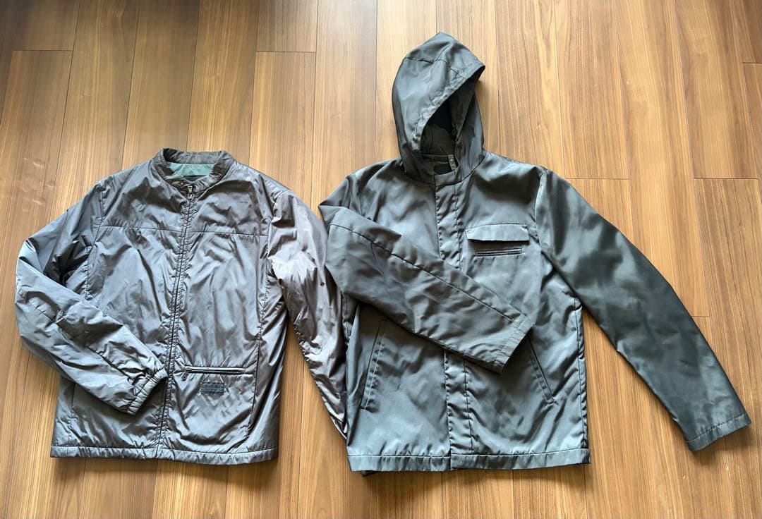 PRADA プラダ インナー付きナイロンアウター グレー サイズ44 メンズ