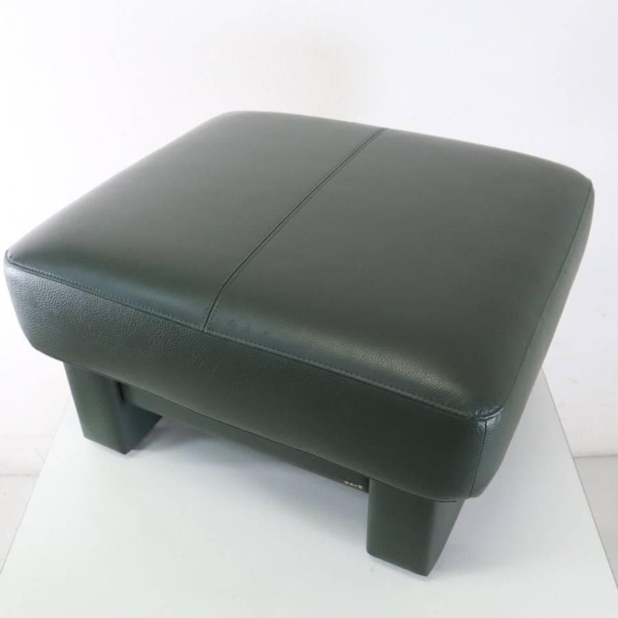 浜本工芸 No.2000スツール オットマン ダークグリーン系 本革