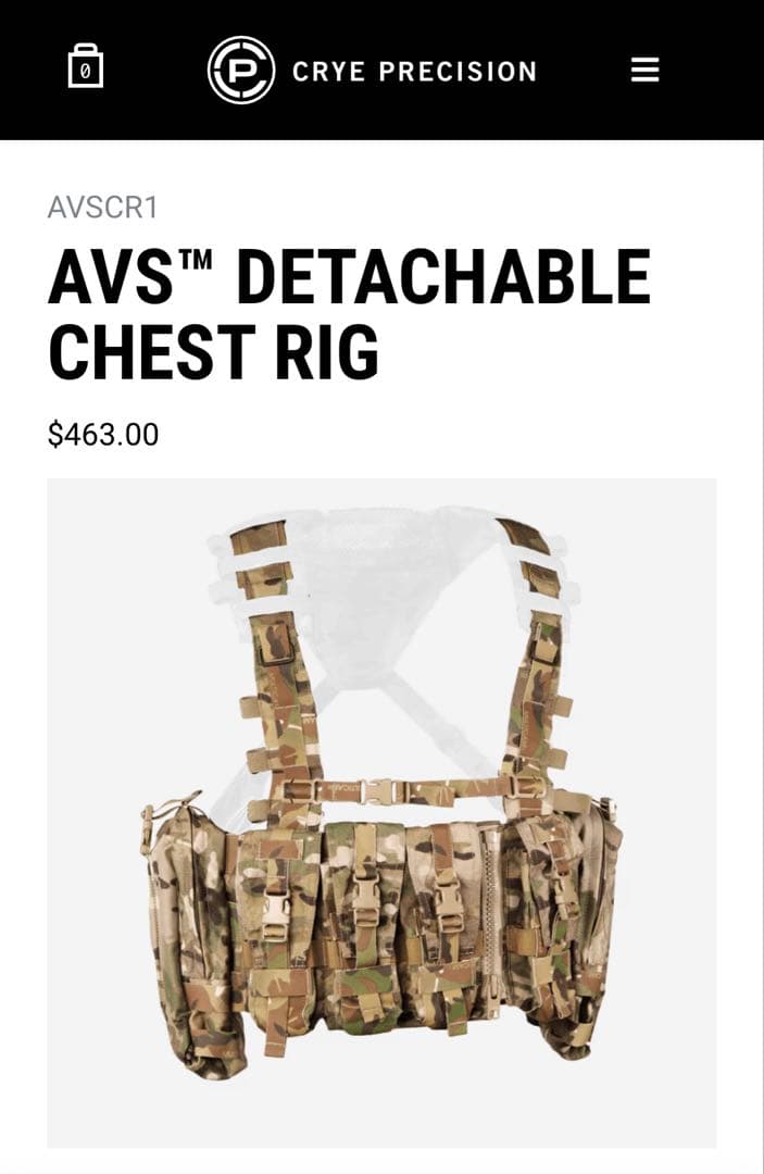 実Crye Precision AVS Detachable Chest Rig