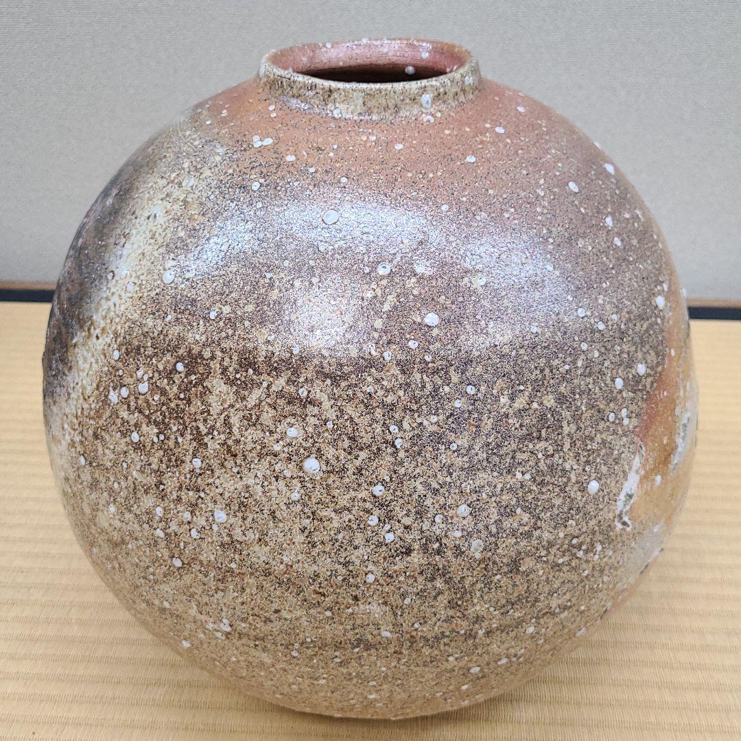 信楽焼 加藤肇作 窯変壷 高さ1尺0.5寸（約32cm） 共箱なし 本物保証