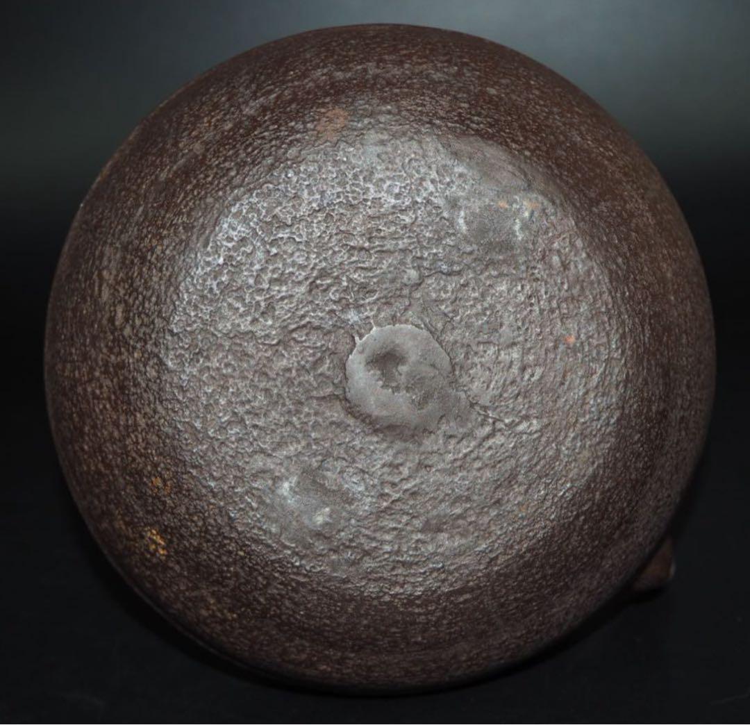 送料無料　人間国宝『高橋敬典』造　銀粒象嵌提手・銀口　正寿堂 木目文鉄瓶　未使用