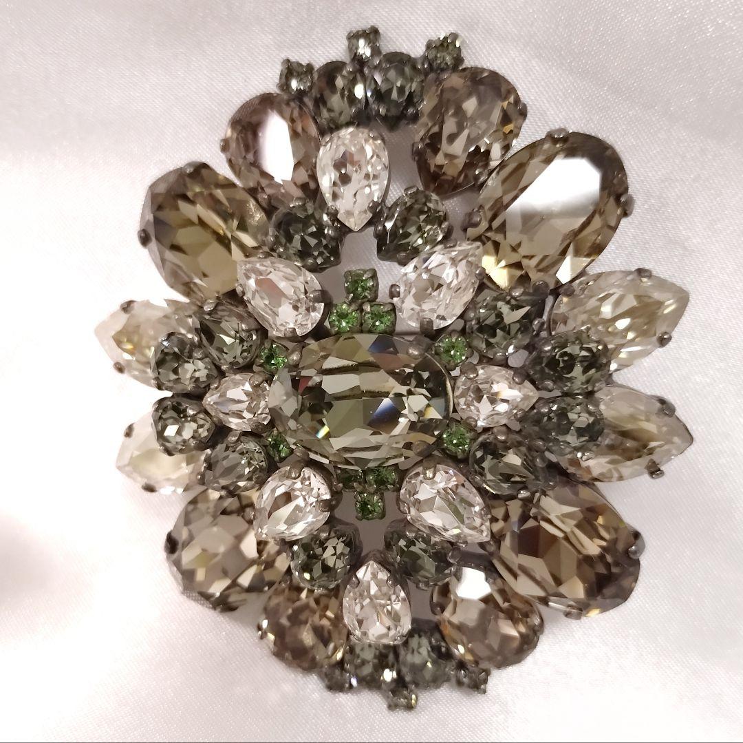 ✨激レア 美品 ＦＯＸＥＹ ブローチ　EKA TERINA　ブラウン グリーン