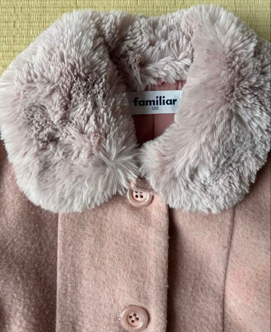 ファミリアfamiliar ピンクウールコート 120cm