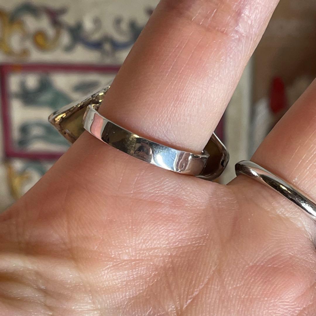 ハンドメイド　シルバー925 　シルバーリング　ボルダーオパール原石