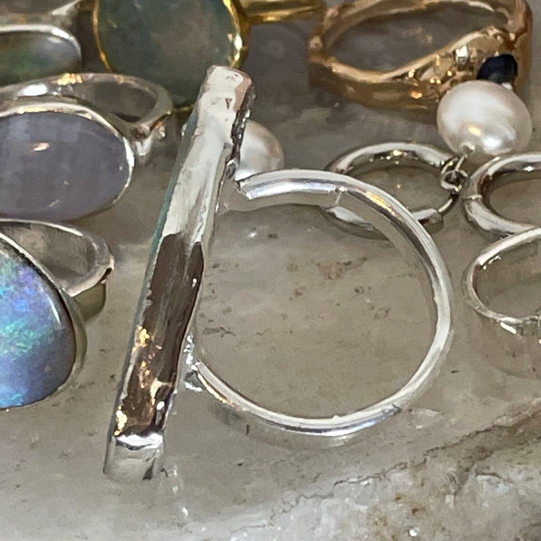 ハンドメイド　シルバー925 　シルバーリング　ボルダーオパール原石