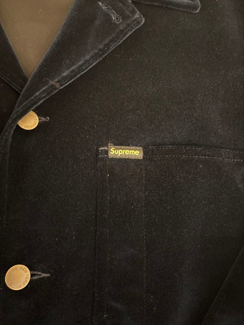 Supreme ネイビー ベロアジャケット M