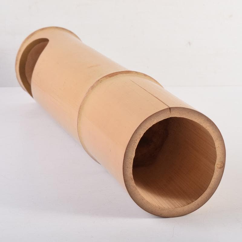 茶道具　竹花入　花筒　銘「萬歳」　在銘　極め箱　C　8328