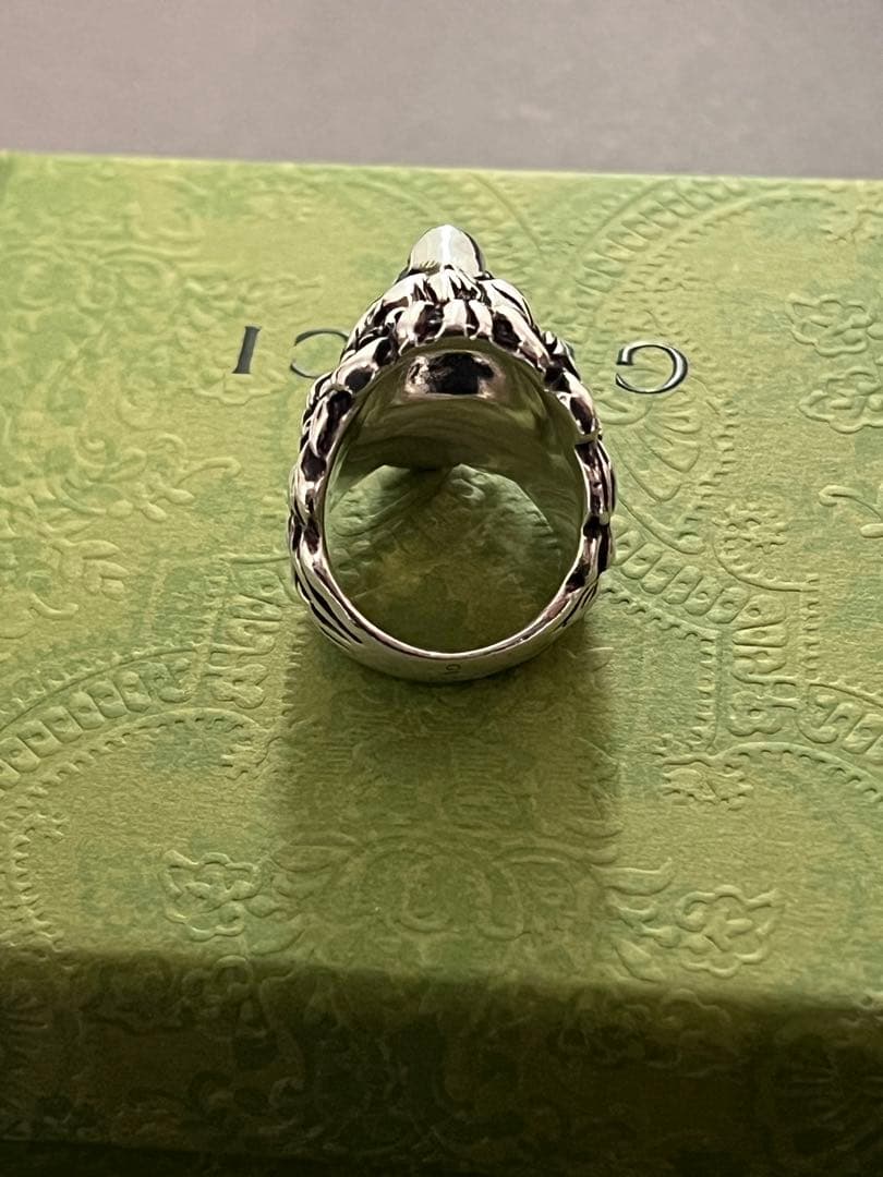 T*o様 【特価】GUCCI ブラッククリスタル付きライオンヘッドリング 13号