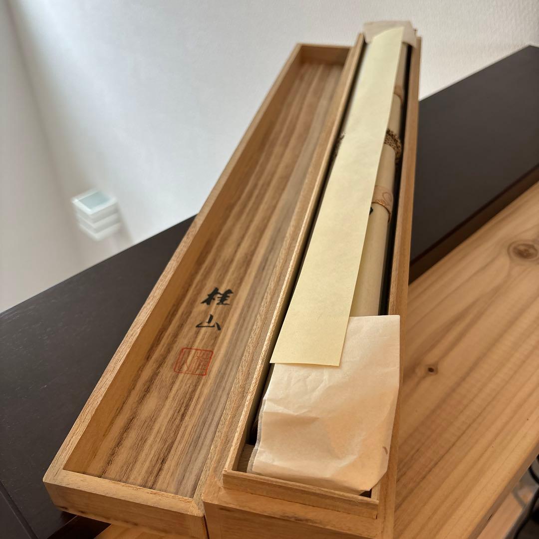 美品　掛軸　掛け軸　福田桂山　松竹梅鶴亀　縁起物