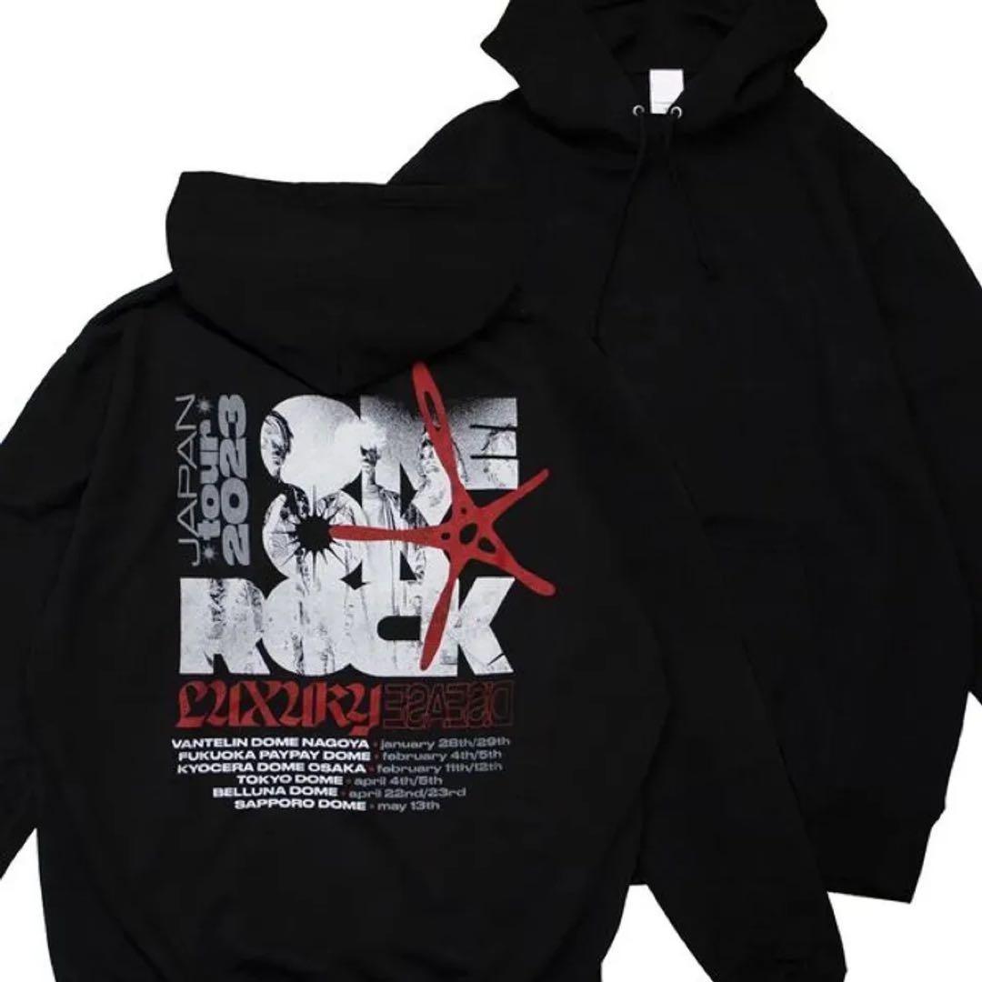 28日迄セール ONE OK ROCK 2023 ロゴ入りプルオーバーパーカー