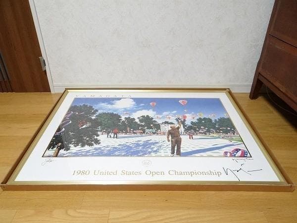 美品 ヒロ・ヤマガタ USオープン 印刷ポスター 直筆サイン入り ゴルフ