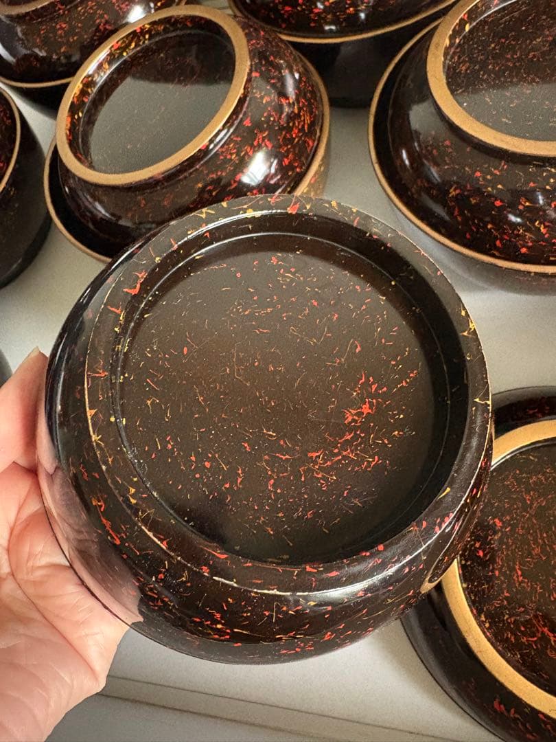 輪島塗漆器　椀　内桐巻繪　菓子椀　 拾人前入　蒔絵　10客　訳あり