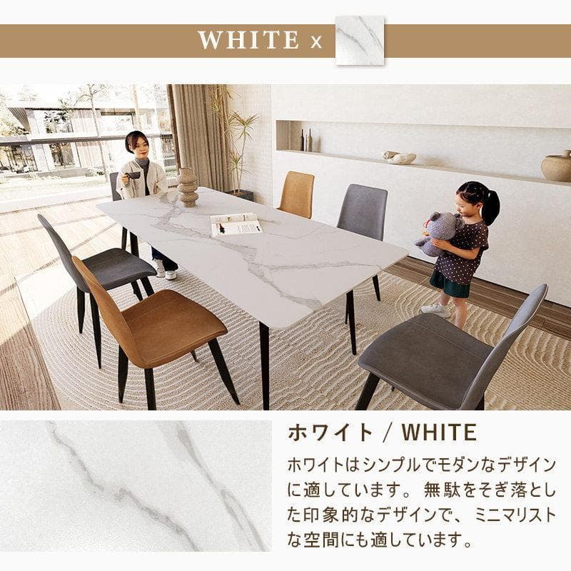 新品セラミックダイニングテーブル 5点セット　ホワイト160CM 高級感　耐久性