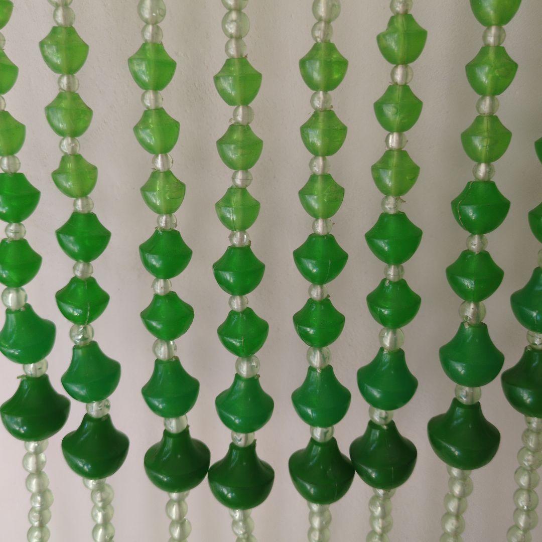 昭和レトロ緑色 珠のれん！