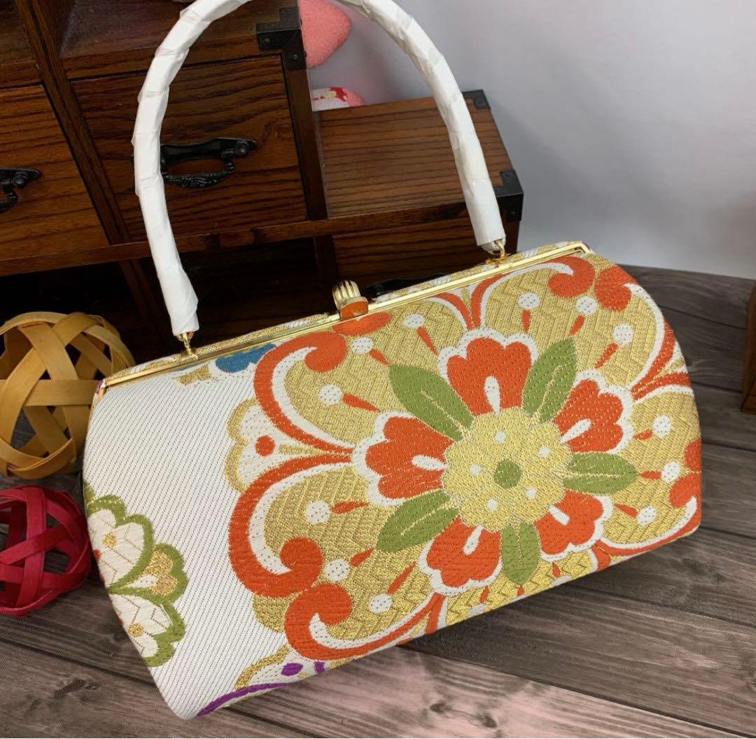 ☆1050✨振袖や訪問着などに✨有名ブランド 西陣織 草履バッグ 箱入り　L