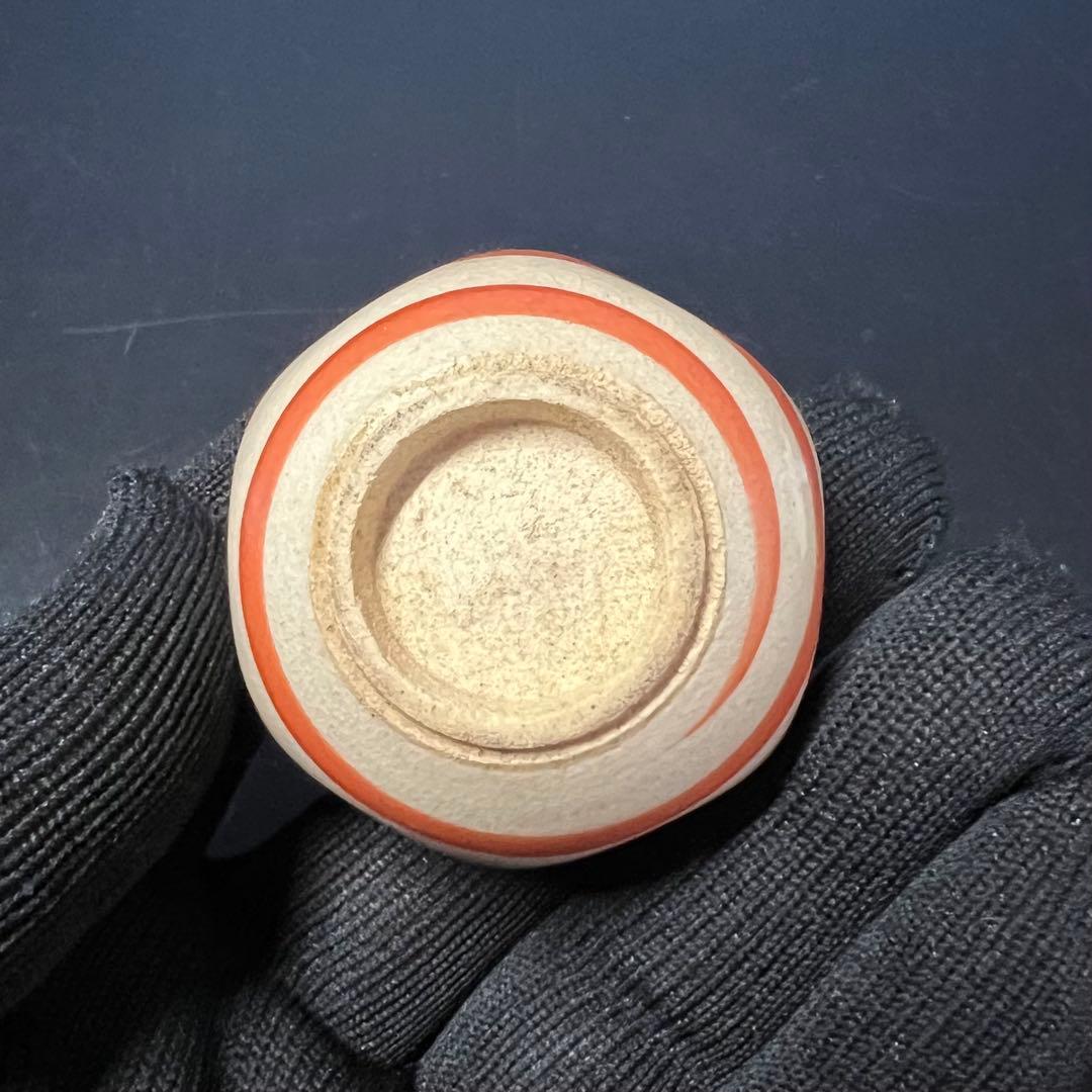 江戸末期〜明治 古陶 六角酒盃 渦巻文 貫入景色 数寄者好み ぐい呑◎古美術庵々