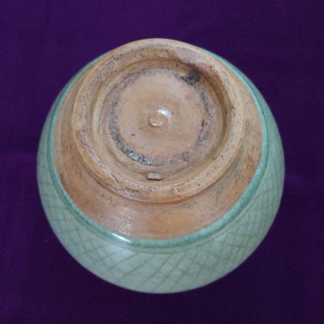 宋胡録　青磁　花生　アンティーク