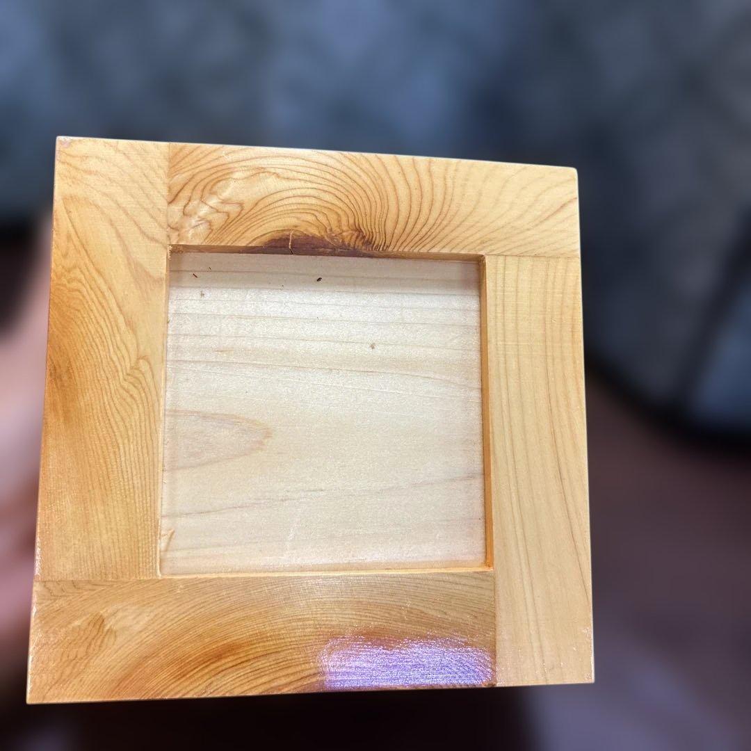 木製収納ボックス 無垢材 四角形 約12cm