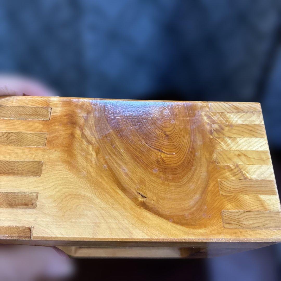 木製収納ボックス 無垢材 四角形 約12cm