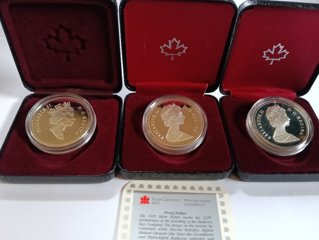 ブリリアント・サーキュレット仕上げ・カナダ歴史記念銀貨３セット