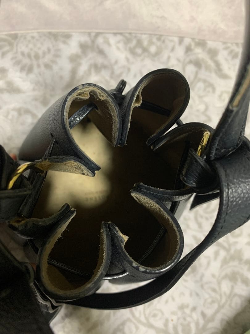 POLENE 黒 バケツ型 ショルダーバッグ