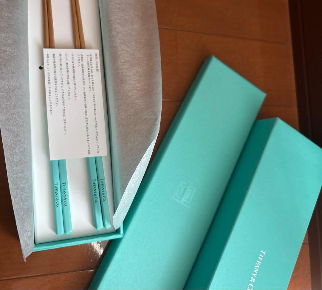 Tiffany & Co. 水色箸セット ギフトボックス付き