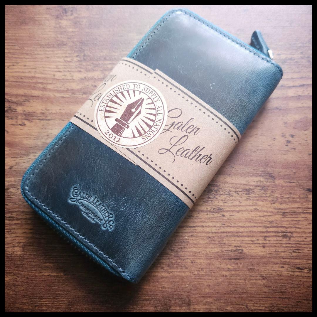 【セール】ガレンレザークレイジーホースオーシャンブルー3本差し+カードスロット