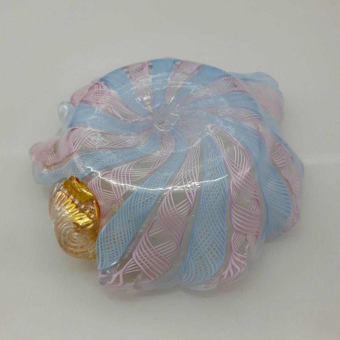 MURANO ムラノ 金彩 レース 木葉 モチーフ 皿