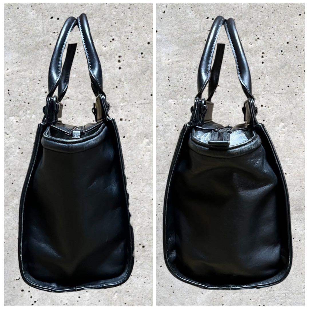 良品　ディーゼル　ハンドバッグ　レザー　エンボス　BADIA 腕掛け　黒