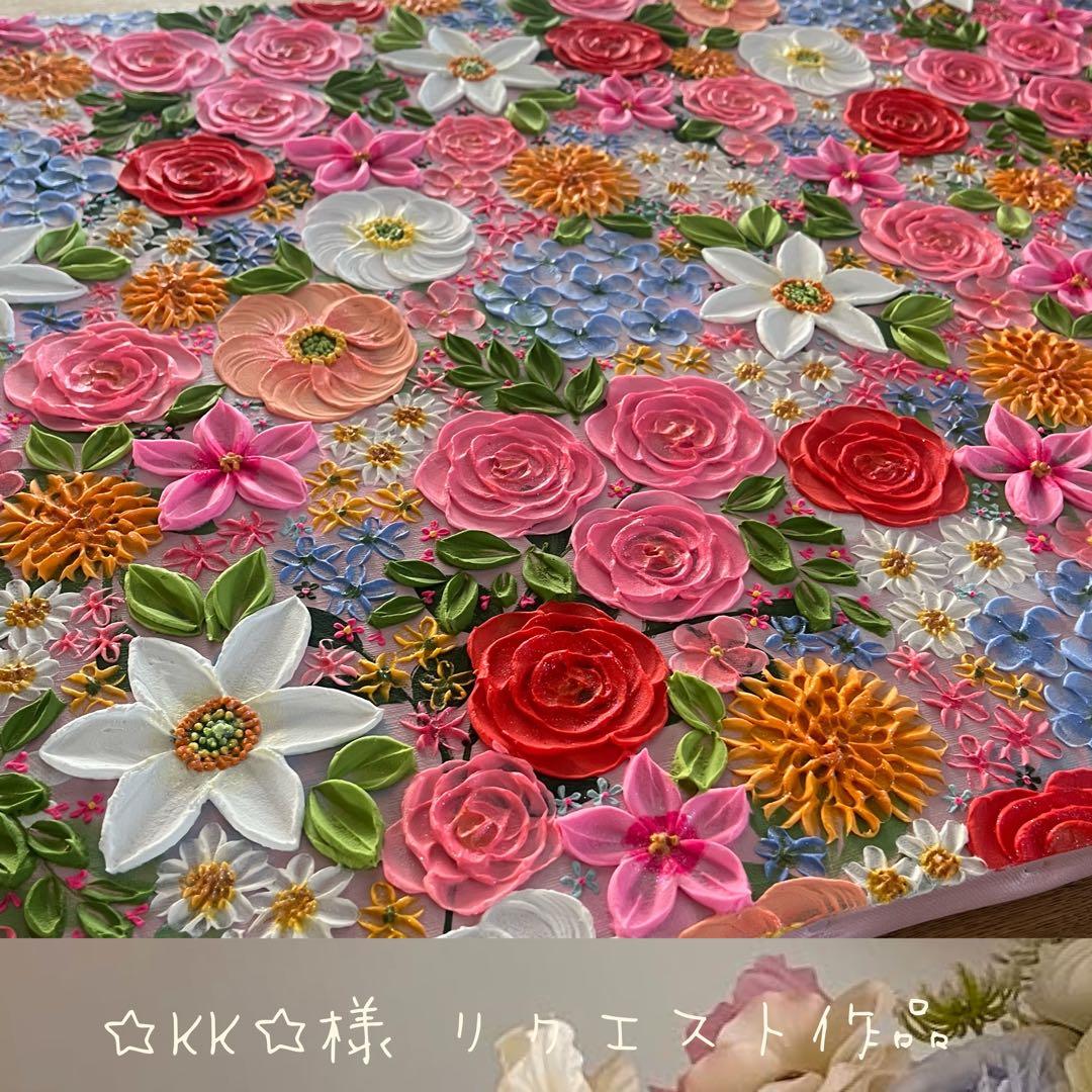 ☆KK☆様リクエスト作品 ボタニカル テクスチャーアート 現代アート 花