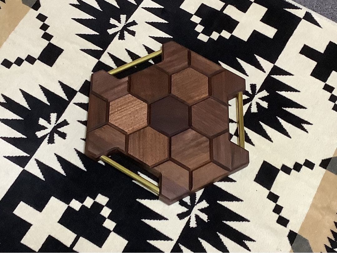 ヘキサゴンテーブル天板三脚テーブルヘキサゴン126ウォールナット