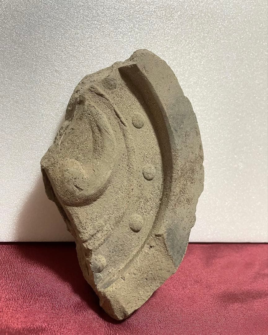 ◎安土城 金箔軒平瓦片・軒丸瓦片 安土桃山 織田信長 古瓦 戦国時代