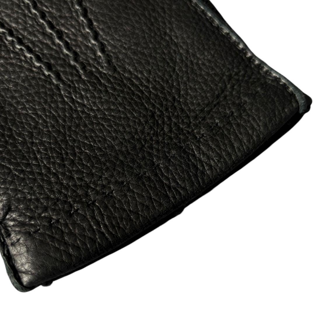 PRADA カシミヤ×レザー グローブ ブラック