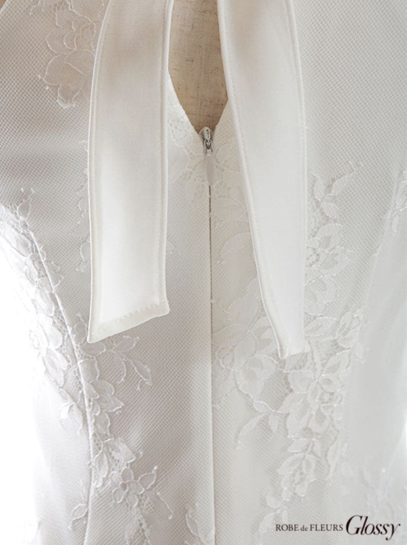 Robe de Fleurs Glossy ワンショルダードレス