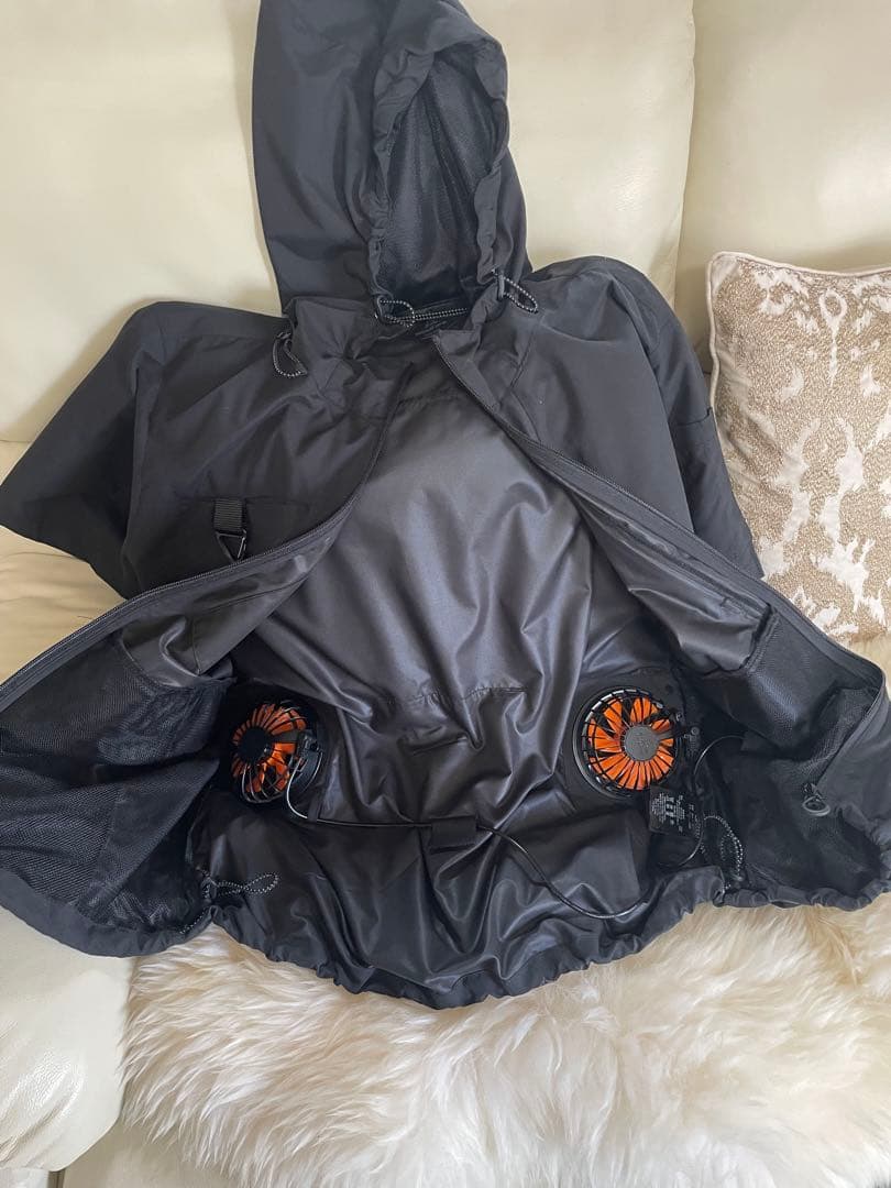 ウインドコア ファンジャケット 半袖黒Mサイズ