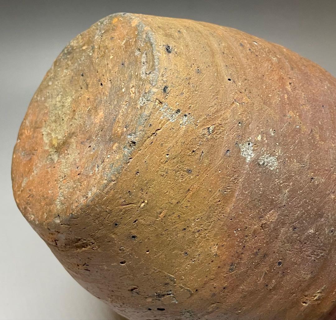 古備前　室町〜桃山時代　三耳壺　種壺　窯印有　箱付(四方桟盛蓋) 　y312