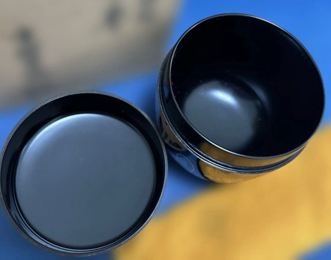 中村宗悦作　中棗　共箱共布　夕顔時絵