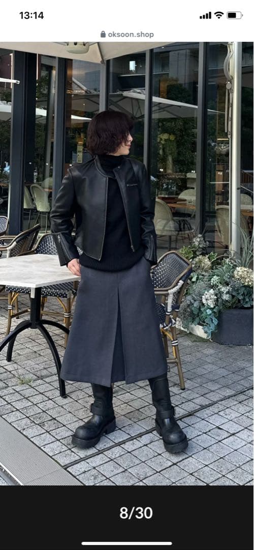 ok:soon ボックスプリーツスカート新品未使用タグ付き　サイズ２　お値下げ‼️